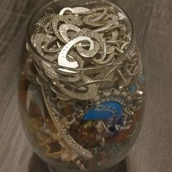 Silver Tone Mystery Jewelry Jars 