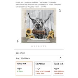 Brand new 72”x72” Farmhouse Highland Cow Shower Curtains for Bathroom Funny Western Cow Shower Curtain Rustic Sunflower Get Naked Decor Polyester Fabr