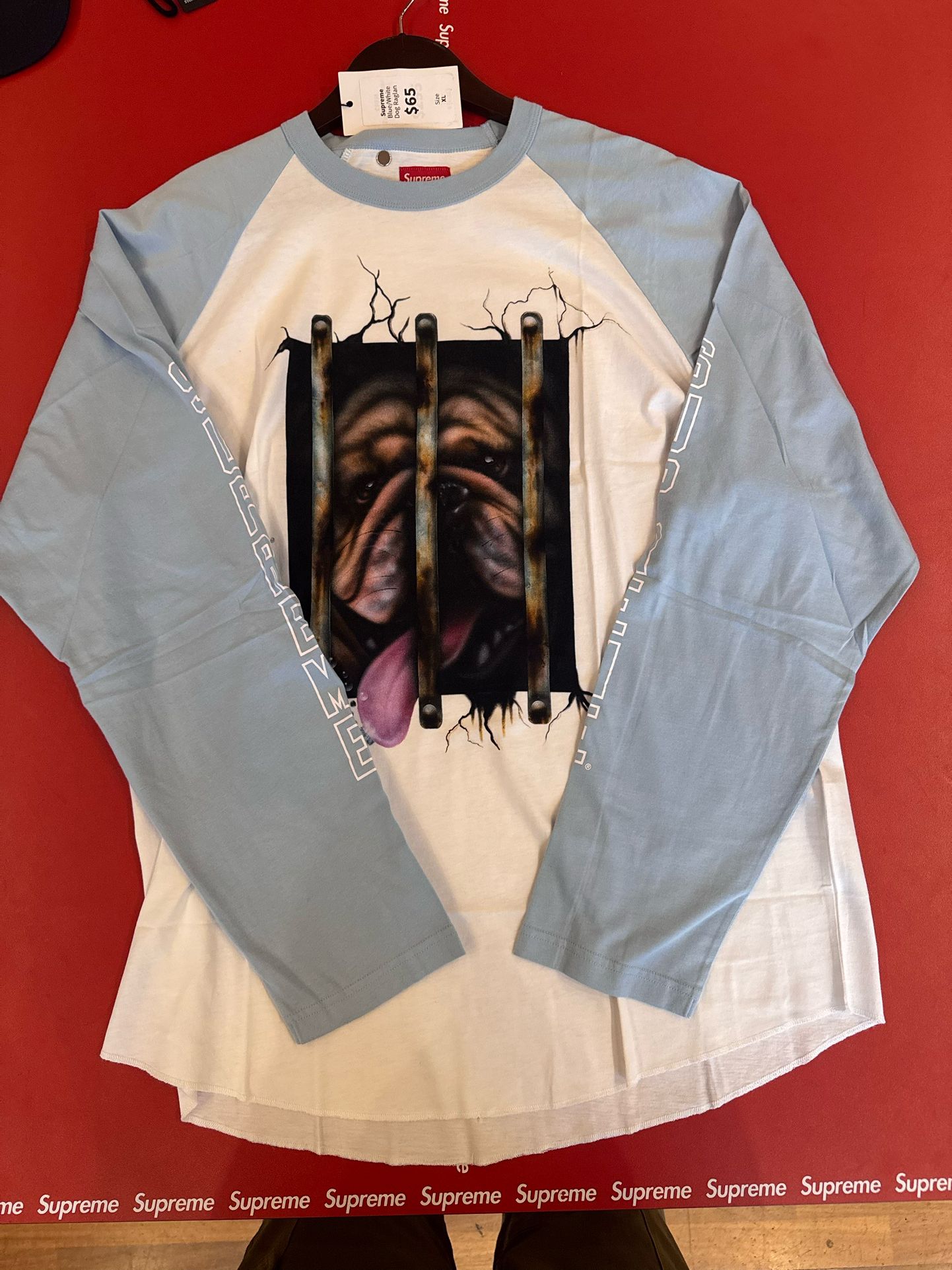 Supreme Dog Raglan Top ‘Blue/White’ Size XL
