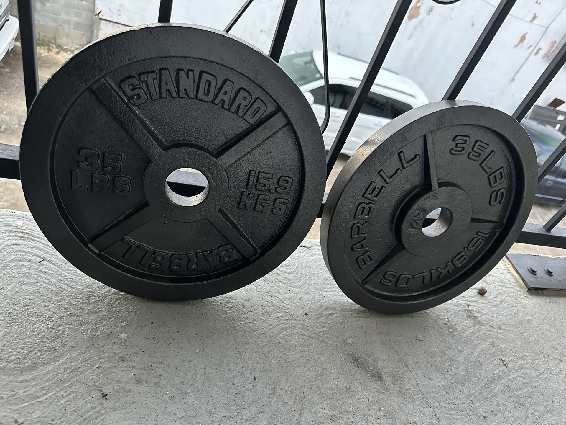 Pair Of 35lbs Olympic Size Weight Plates 