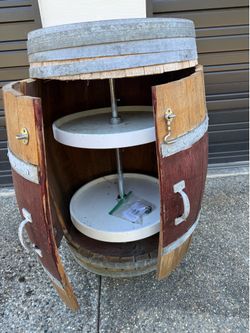 Wine Barrel Storage with Lazy Susan