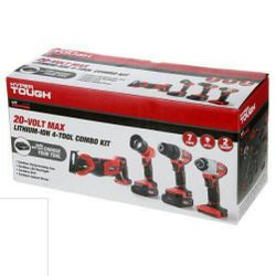Brand NEW 4 Pwr Tool Combo Kit (HT Saw/Drill/Impact/Led Lite) + 2-20v L-ion Batteries 