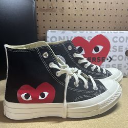 CDG Black Converse 5.5 M 7.5 W