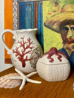 Coastal Decor Vase And Box