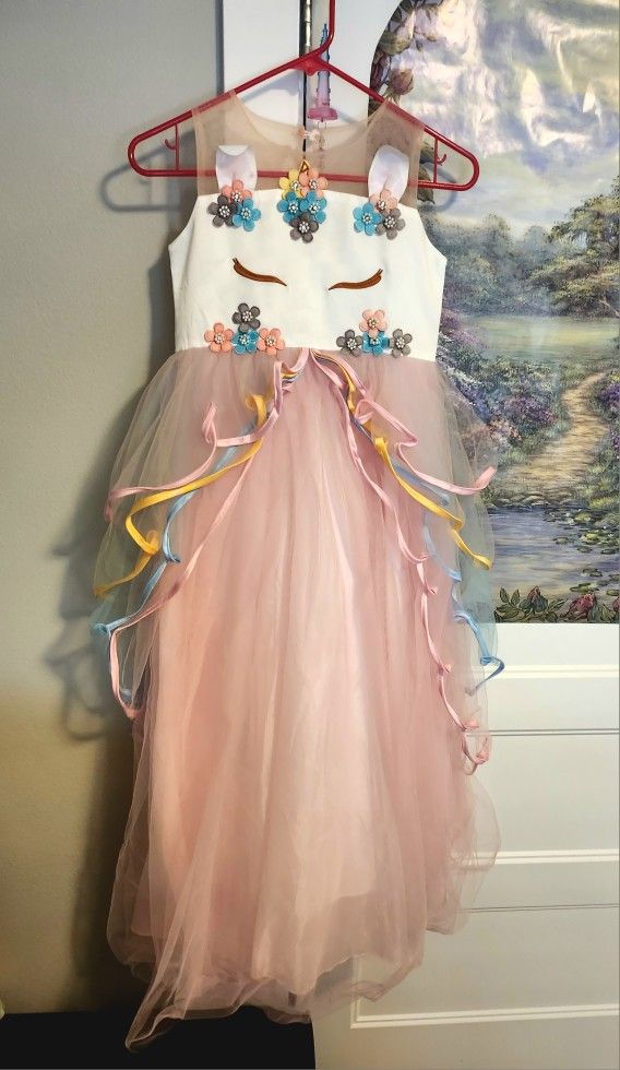 Girls Long Unicorn Dress