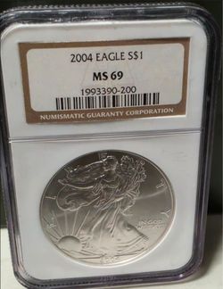 2004 American Silver Eagle S$1 NGC MS69