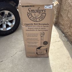 Justrite Smokers Cease Fire Cigarette Butt Receptacle