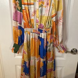 Colorful Floral Maxi Dress Karlie Size S 