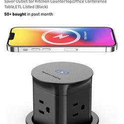 Pop Up Countertop Wireless Charger And Outlets