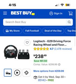Logitech G29 Driving Force Racing Wheel and Pedals