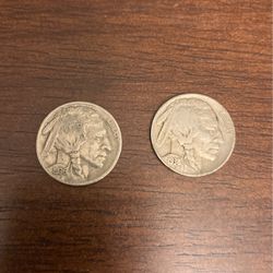 2x Buffalo Nickels - 1936-P & 1938-D