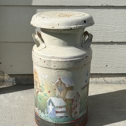 Antique Farm Metal Milk Dairy Jug Container 10 gallon Can USA Large -Reduced Again 
