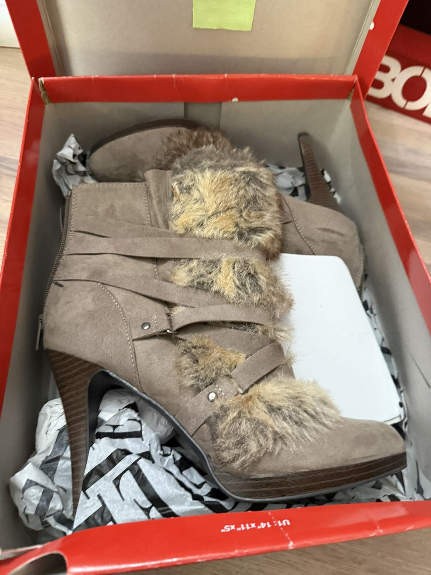 Brown Fur Ankle Boots