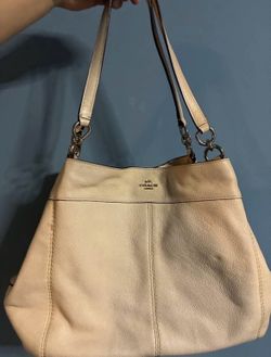Cream white coach purse