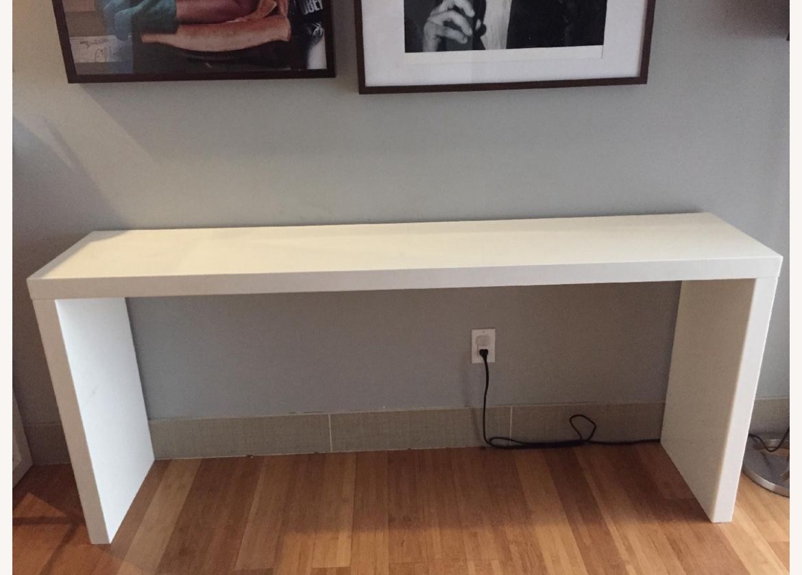 CB2 wWhite Lacquer Console Table