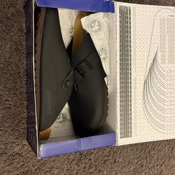 Birkenstock Bostons ( Matte Black Leather)