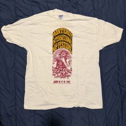 Vintage Single Stitch T shirt, Nos, Dead Stock, Monterey International Pop Festival T shirt  Concert Shirt