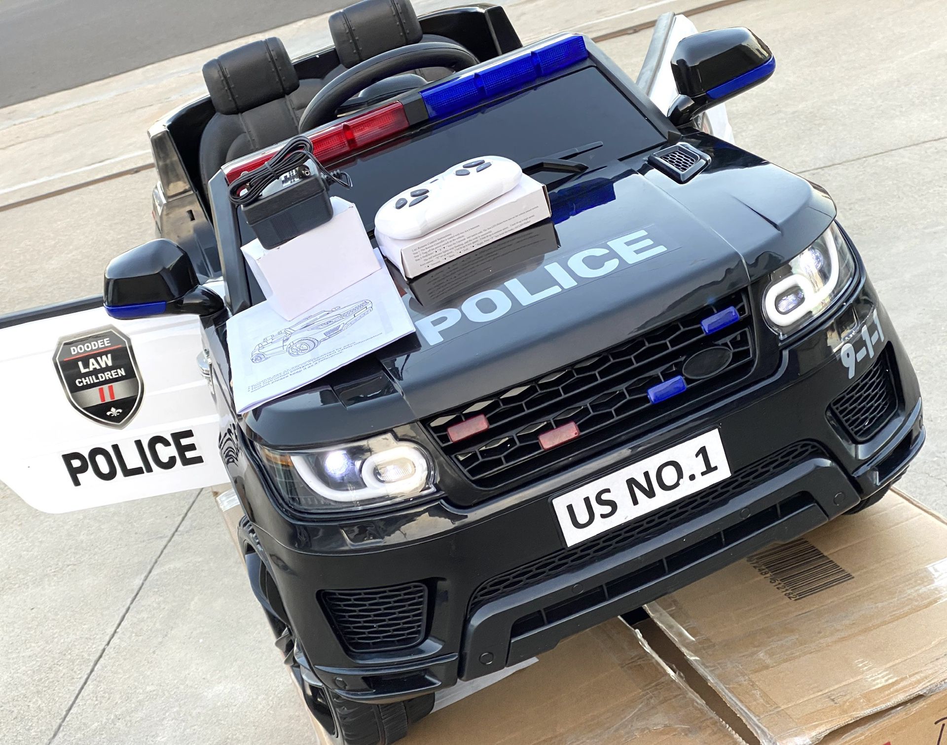 BRAND NEW Police SUV 12volt REMOTE CONTROL MODEL electric kid ride on car power wheels come with BLUETOOTH MUSIC