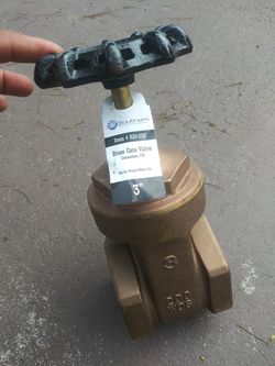 3" brass gate valve.