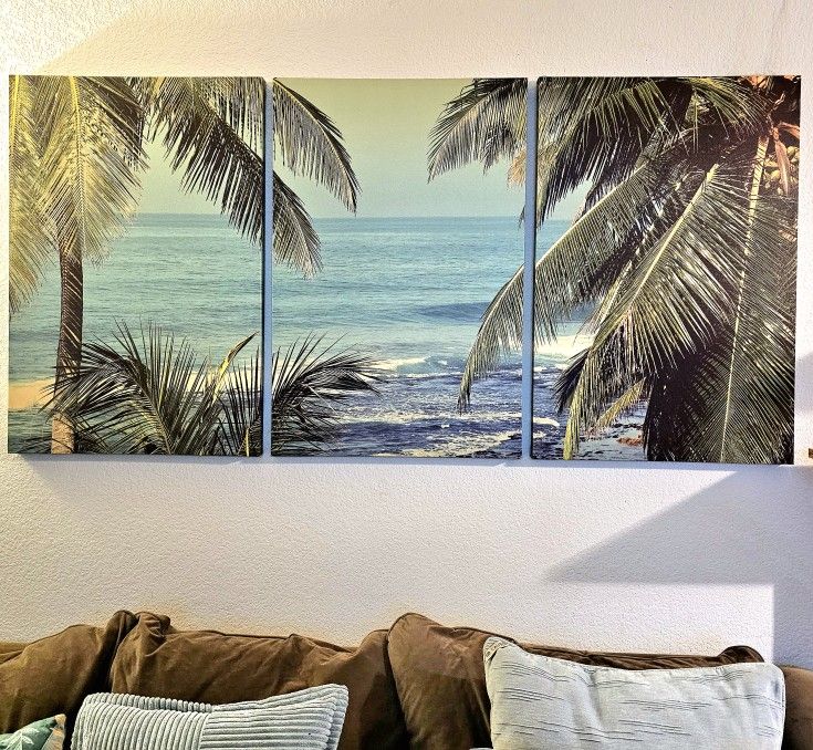 Canvas Art 3-Piece Beach View