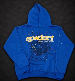 Blue Sp5der Set (Hoodie & Sweatpants)