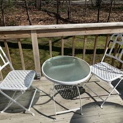 Outdoor metal bistro set