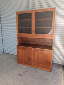 Clausen & Son Danish Modern Teak and veneer China Cabinet Display Hutch
