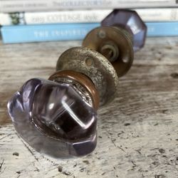 Antique Lavender -Purple Glass Knobs 