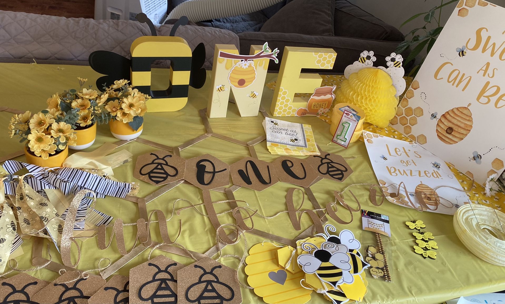 Fun To Bee One/happy Bee Day First Birthday Bumble Bee Decorations 