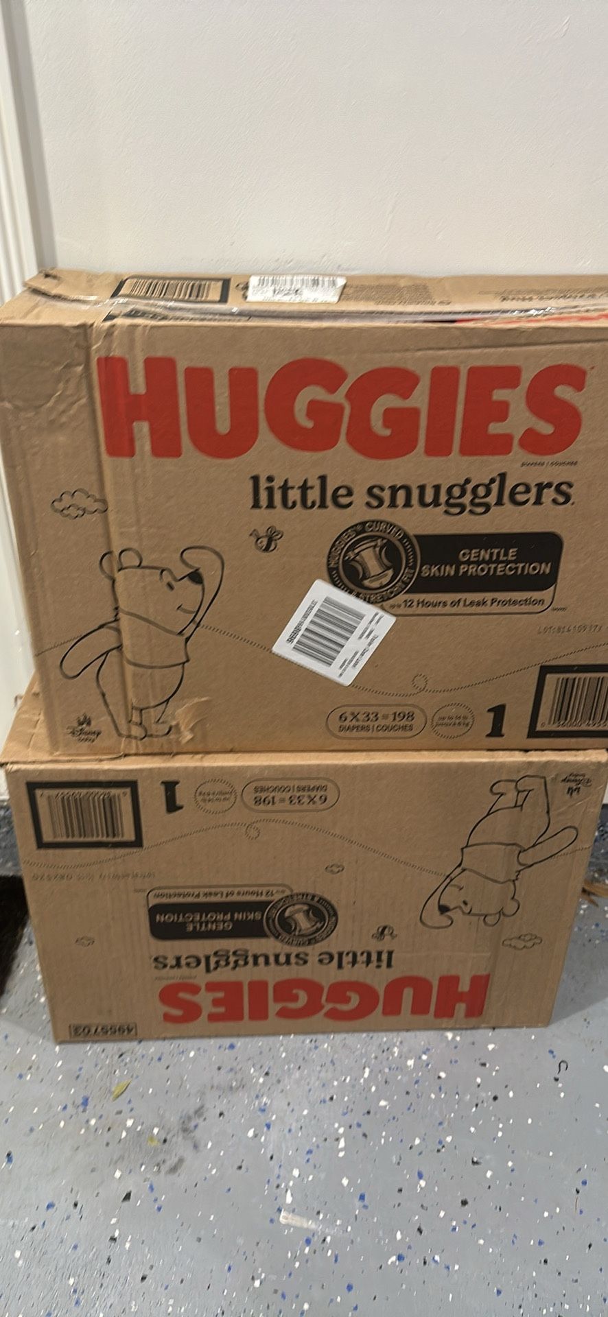 2 Boxes Of Huggies Little Snugglers Size 1