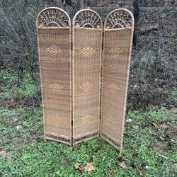 VTG Wicker /Rattan 3 Panel Screen 
