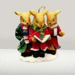 Vintage Collectable Singining Mice Ornament Figurine Decor Holiday 