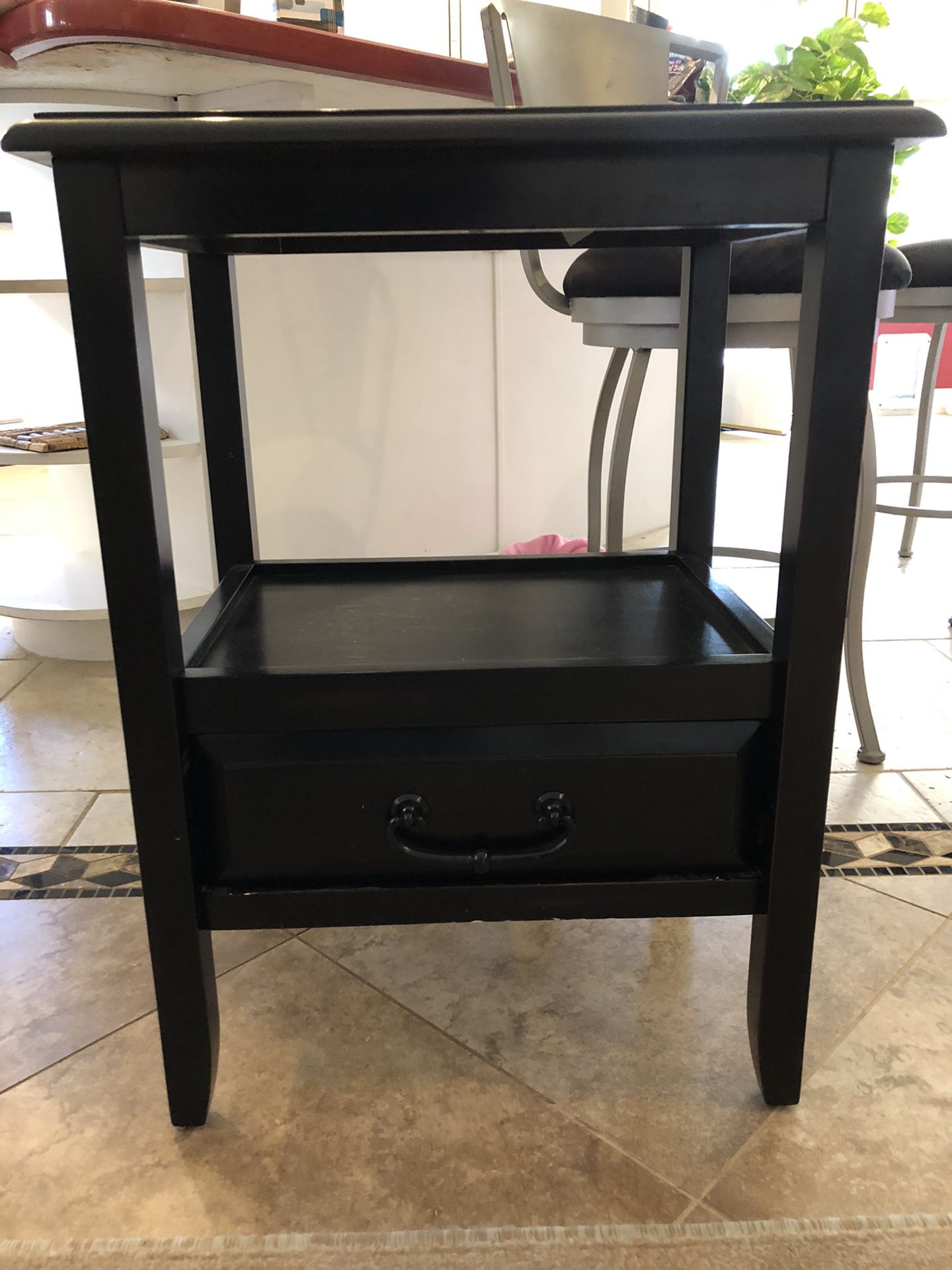 Small black end table