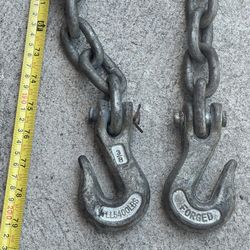 13ft forged Chain With Hooks”Excellent Condition”