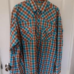 Wrangler Western Shirt Pearl Snap Size 2xl