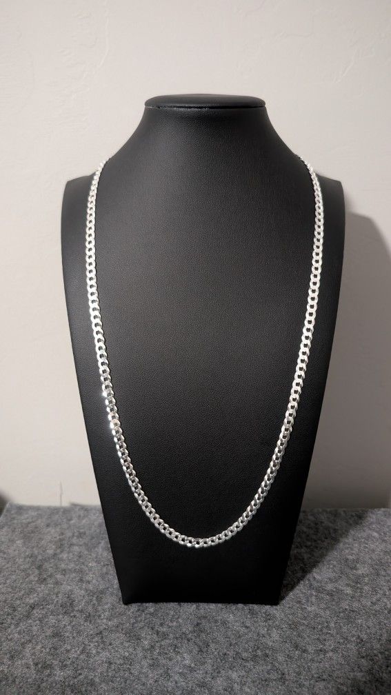 Solid .925 Sterling Silver Cuban Chain