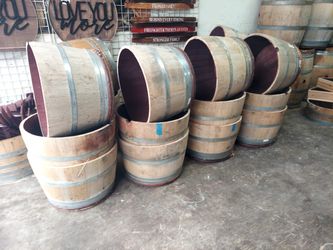 Half Wine Barrel Planters