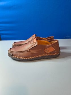 Caoutchouc Slip-On Loafer Shoes Mens Faux Leather Driving Moccasins Brown (Size 9.5)