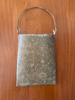 Rustic Metal Wall Pocket / Hanging Floral Planter