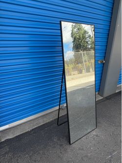 Large Standing Full Length Mirror 65”x24” Black Frame