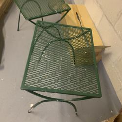 Two Outdoor Metal Tables 