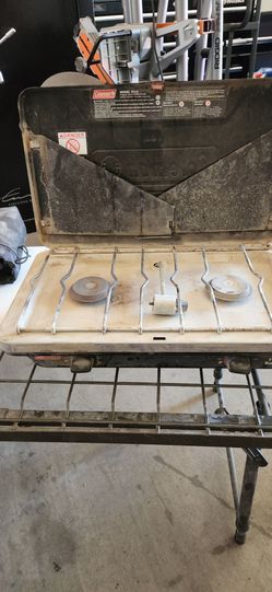 Coleman stove & table