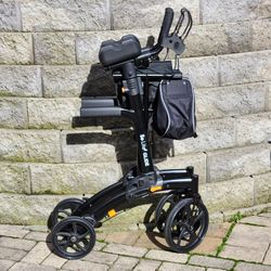 So Lite Glide Walker Lightweight Folding Rollator Mobility Aid w/ Seat & Storage