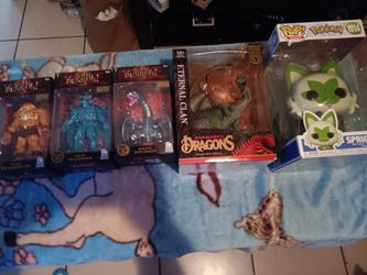 Yugi-oh, Dungeons & Dragons, & Pokémon figures