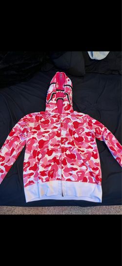 Bape Pink double shark hoodie