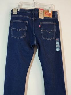Levi's 513 Slim Straight Jeans Size: 34x32, Color:Dark Blue Wash