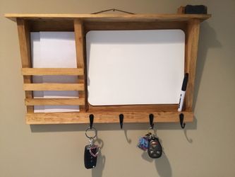 Memo Board Key Holder Mail Holder Dry Erase Memo Board Large Top Shelf Puritan Pine Entryway Organizer