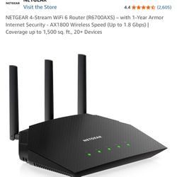 New Netgear WiFi Router AX1800 Model Number R6700AX