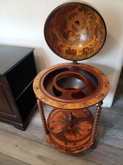 Old World Globe Hidden Bar Cart $125 OBO