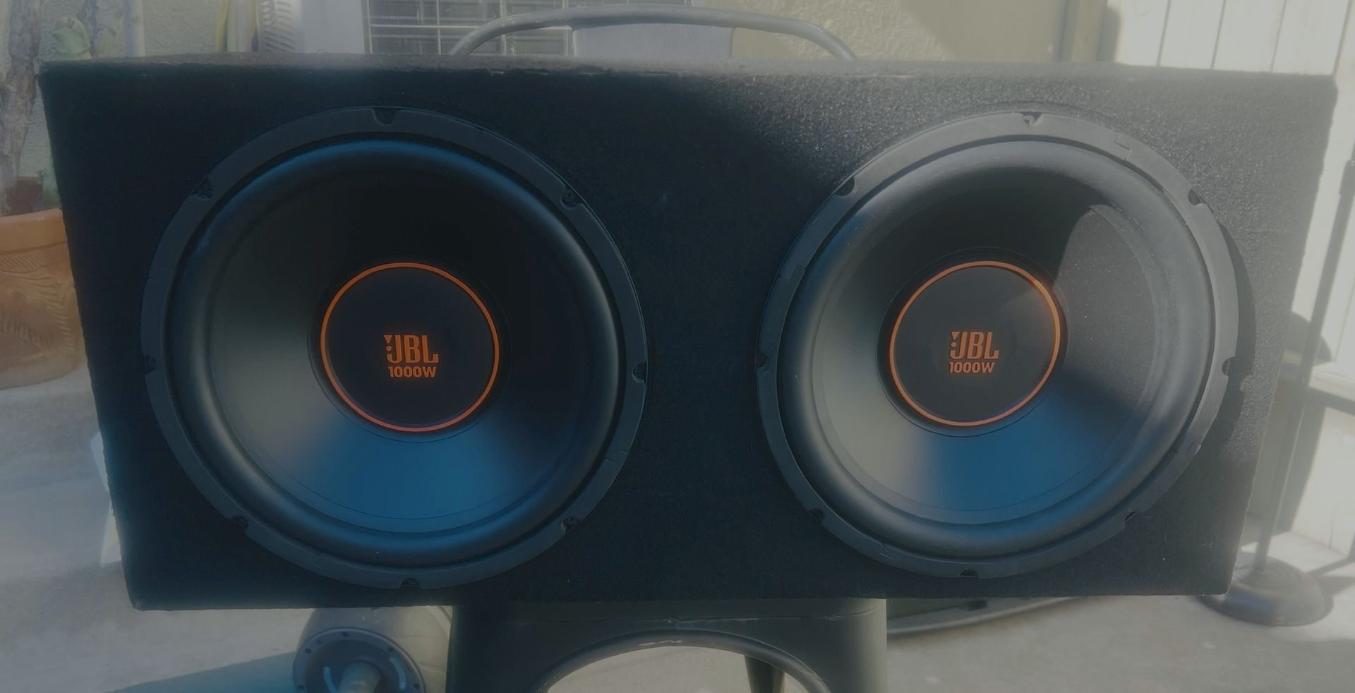 JBL GX1200 Speakers (2) in a Heavy Duty Enclosed Speaker Box Carpet Dual 12 Inch Sealed Speaker Enclosure Woofer Box